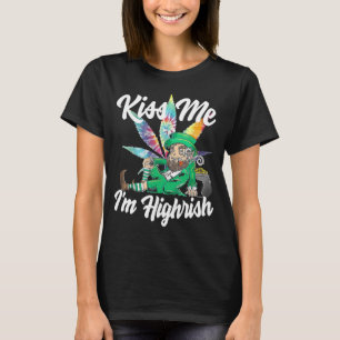 Camiseta Beije Me Estou Highrish Dia de São Patrício Maconh