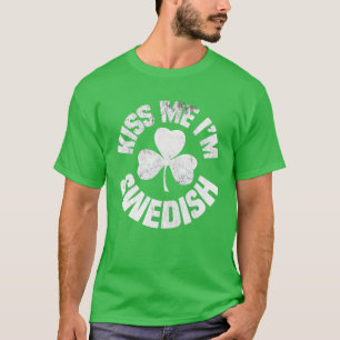 Camiseta Beije-me Eu sou Dia de São Patrício sueco Engra