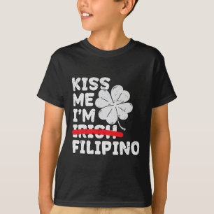 Camiseta Beije Me Eu Sou Filipino Engraçado Dia de São Patr
