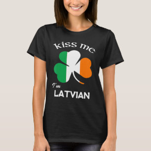 Camiseta Beije-Me Eu Sou Letão Shamrock Letônia Rua Patri