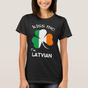 Camiseta Beije-Me Eu Sou Letão Shamrock Letônia Rua Patrick