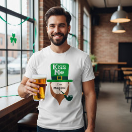Camiseta Beije-me - Eu Sou Mágico Dia de São Patrício 