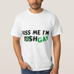 Camiseta Beije-me gay do irlandês Im