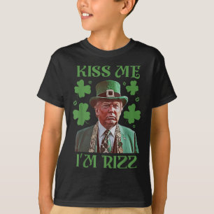Camiseta Beije-Me Im Rizz Funny Trump Dia de São Patrício I