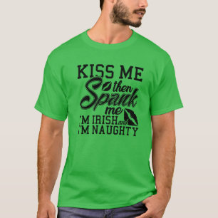 Camiseta Beije-me me apunhalar-me, sou irlandês