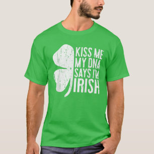 Camiseta Beije-Me Meu DNA Diz Que Sou Irlandês T Engraçad
