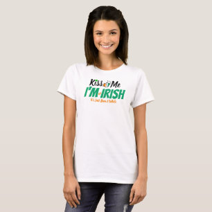 Camiseta Beije-me, não sou irlandês, foi engraçado