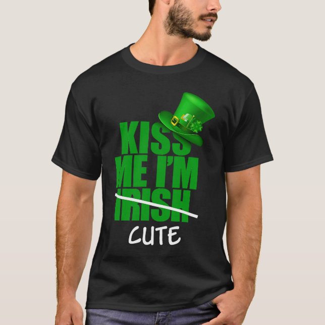 Camiseta Beije-me, não sou irlandês, sou Dia de São Patríci (Frente)