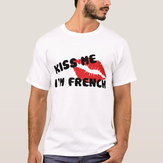Camiseta Beije-me que eu sou francês (Frente)