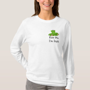 Camiseta Beije-me que eu sou irlandês - sapo verde com