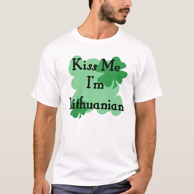 Camiseta Beije-me que eu sou lituano (Frente)