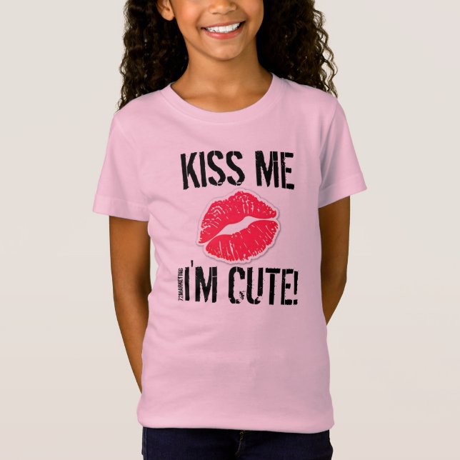 Camiseta Beije-me que eu sou meninas bonitos dos lábios do (Frente)