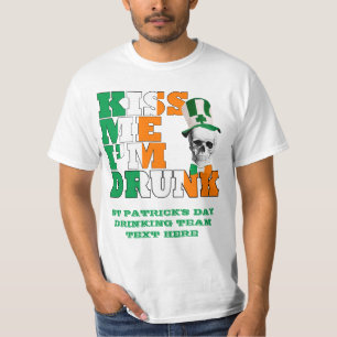 Camiseta Beije-me que eu sou St Patrick bêbedo