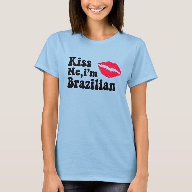 Camiseta Beije-me que sou brasileiro (Frente)