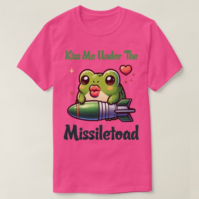 Camiseta Beije-Me Sob A Ilustração Do Míssil (Frente do Design)