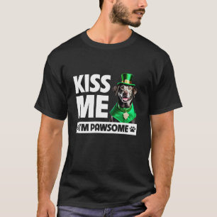 Camiseta Beije-me Sou a Rua do Pawsome Silver Lab Retriever