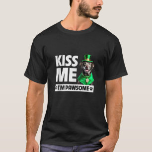 Camiseta Beije-me Sou a Rua do Pawsome Silver Lab Retriever