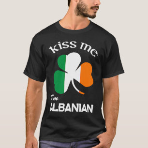 Camiseta Beije-me Sou albanês Shamrock Albânia Rua Patrick