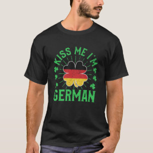 Camiseta Beije-me Sou alemão Bandeira Rua Shamrock Patrice