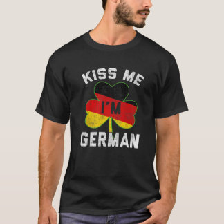 Camiseta Beije-me Sou alemão Dia de São Patrício Alemanha E