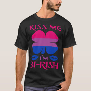 Camiseta Beije-me Sou Bi Rish Birk Irlandês Orgulho Bissexu