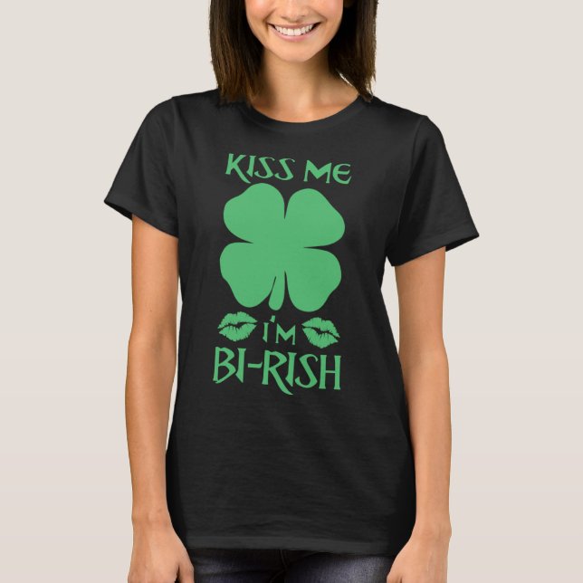 Camiseta Beije-me Sou Bi Rish Birk Irlandês Orgulho Bissexu (Frente)
