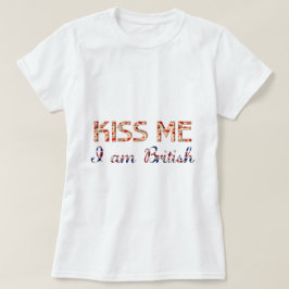 Camiseta Beije-me, sou britânico Engraçado Typografia Count
