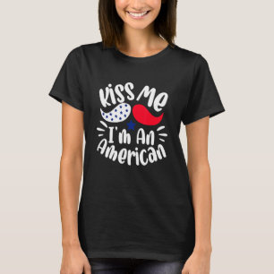 Camiseta Beije-me Sou Design de Gráfico de Ilustração Ameri