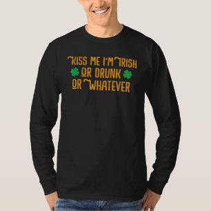 Camiseta Beije-me Sou Dia de São Patrício Engraçado Irlandê