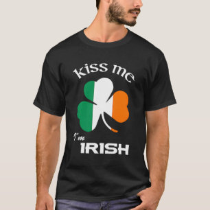 Camiseta Beije-Me Sou Dia de São Patrício Irlandês