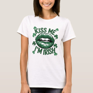 Camiseta Beije-me, sou Dia de São Patrício irlandês