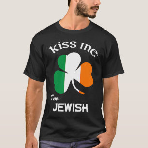 Camiseta Beije-me Sou Dia de São Patrício judeu de Shamrock