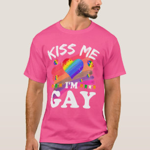 Camiseta Beije-me Sou Gay LGBT Orgulho Engraçado