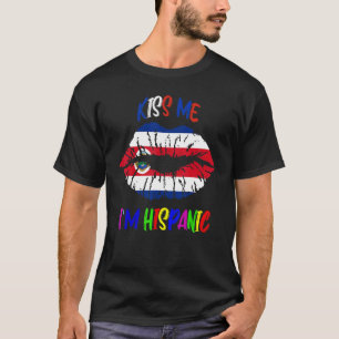 Camiseta Beije-me, sou hispânico costa rica bandeira hispân