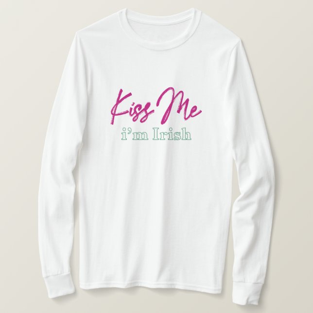 Camiseta "beije-me, sou irlandês" (Frente do Design)