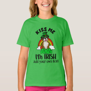 Camiseta Beije-me, Sou Irlandês, Cachorrinho Divertido do D