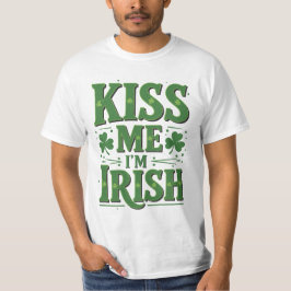 Camiseta Beije-Me, Sou Irlandês, Charme Vintage