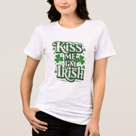 Camiseta Beije Me Sou Irlandês Design de Celebração de Trev