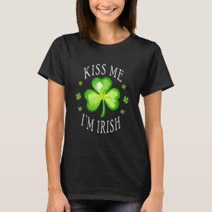 Camiseta Beije-me Sou Irlandês Engraçado São Patrick Day