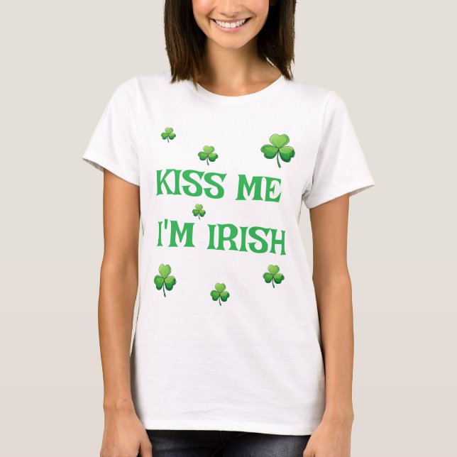 Camiseta Beije-me, sou irlandês, Rua, Dia do Patrick (Frente)