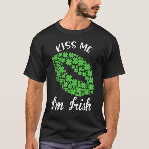 Camiseta Beije-me, sou irlandês. Shamrock Clover Saint Patr