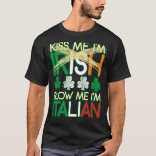 Camiseta Beije-me, sou irlandês, sou da Rua italiana do Pat