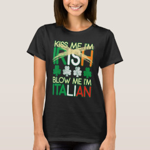 Camiseta Beije-me, sou irlandês, sou da Rua italiana do Pat