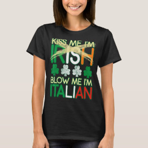 Camiseta Beije-me, sou irlandês, sou da Rua italiana do Pat