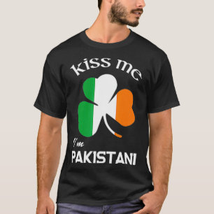 Camiseta Beije-me, Sou Paquistanês Trevo Paquistão St