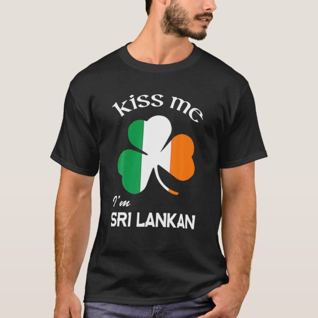 Camiseta Beije-me, sou Rua do Sri Lanka Shamrock Sri Lanka. (Frente)