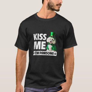 Camiseta Beije-me Sou um Dia de São Patrício de Poodle Bran