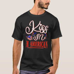 Camiseta Beije-me, sou um Patriótico de Cidadania Americana