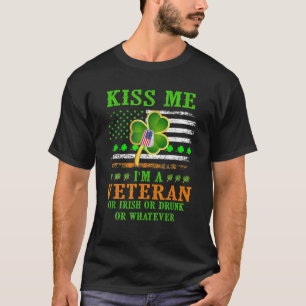 Camiseta Beije-me, sou um veterano Dia de São Patrício ir