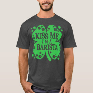 Camiseta Beije-me, sou uma Barista Engraçada e Irlandesa No